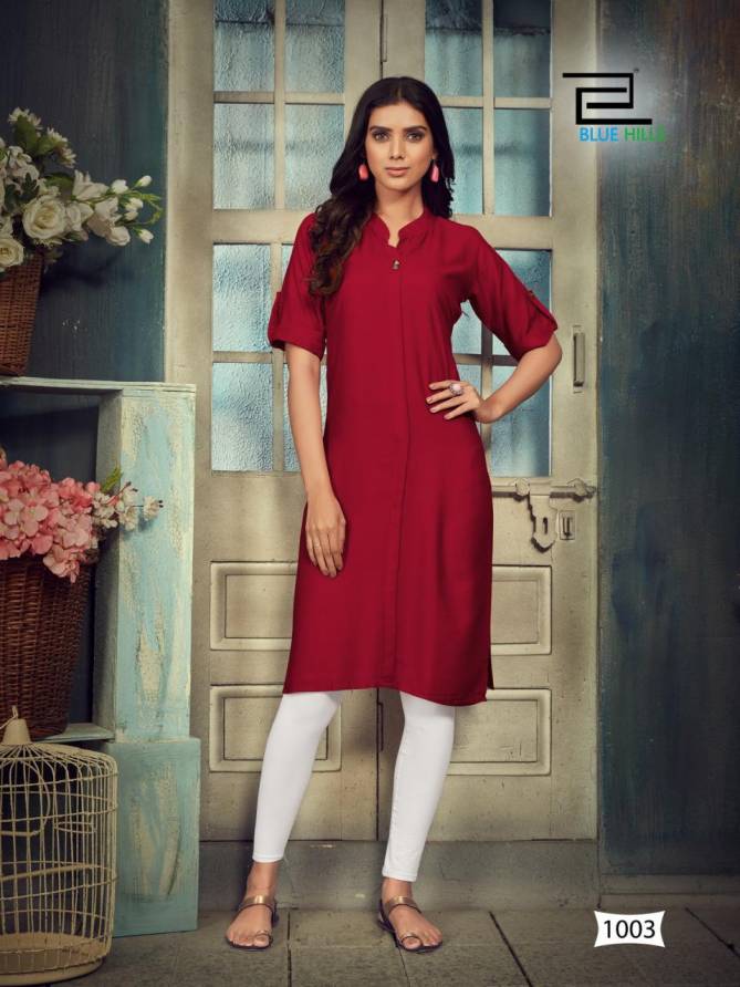 Blue Hills Colorbar 10 Ethnic Daily Wear Rayon Designer Kurti Collection